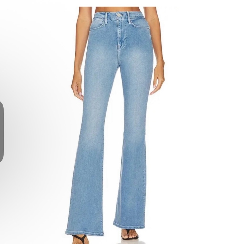 Frame Le Super High Mini Boot Slit-Hem Jeans In Danbury 26 - Picture 10 of 12